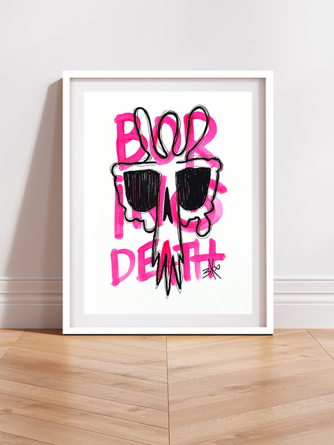 Acrylique sur papier "Boring death" de Brutal Kortex - 30x40 cm