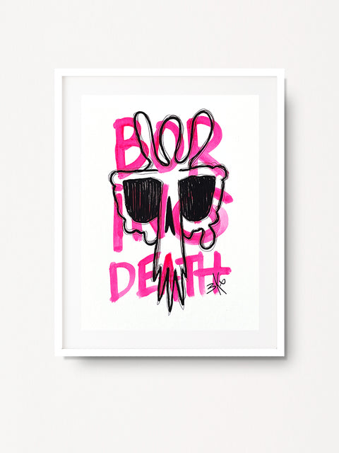 Acrylique sur papier "Boring death" de Brutal Kortex - 30x40 cm