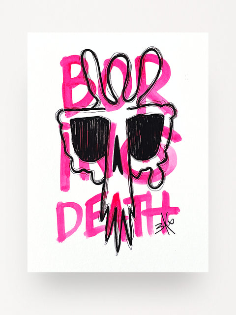 Acrylique sur papier "Boring death" de Brutal Kortex - 30x40 cm