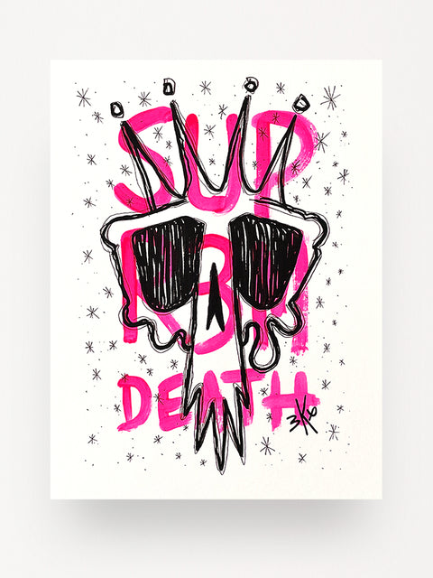 Acrylique sur papier "Supr3m death" de Brutal Kortex - 30x40 cm