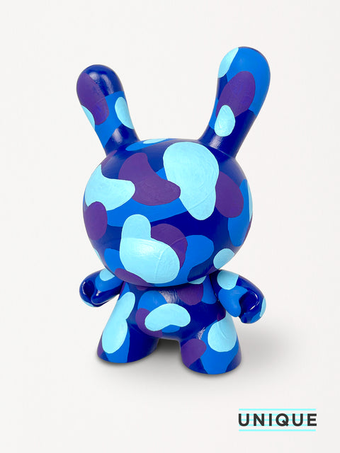 Art toy - Dunny "Blue camo" - Peint à la main - 1 exemplaire.