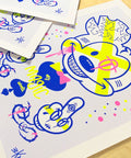 zoom sur un tirage d'art mickey pop art