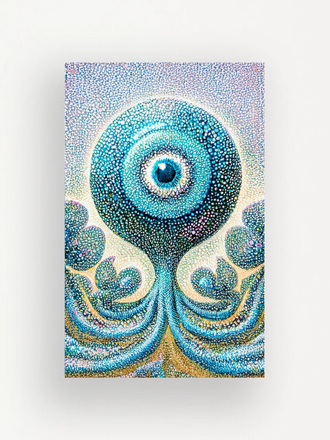zoom sur un tirage d'art 12x19 cm - sujet : pieuvre - collection art hybride de Bluehok