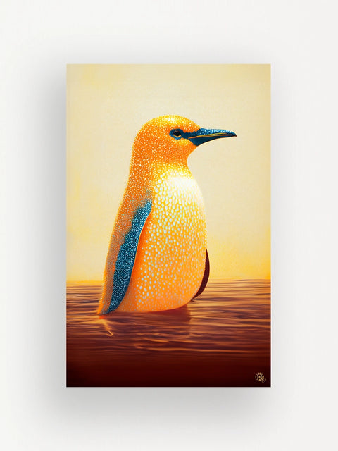 zoom sur un tirage d'art 12x19 cm - sujet : pingouin - collection art hybride de Bluehok