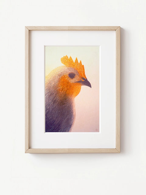 tirage d'art 12x19 cm - sujet : poule - collection art hybride de Bluehok