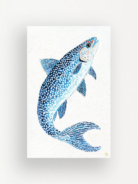 zoom sur un tirage d'art 12x19 cm - sujet : saumon - collection art hybride de Bluehok